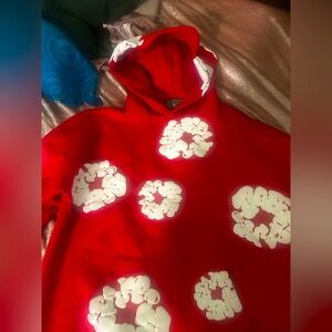 Red Graphic Hoodie Sweater